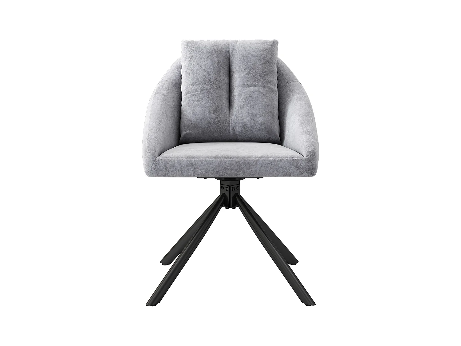 Set van 2 fluwelen eetkamerstoelen - 79 x 51,5 x 51,5 cm - Elegante en comfortabele draaistoel - met kussens - Grijs