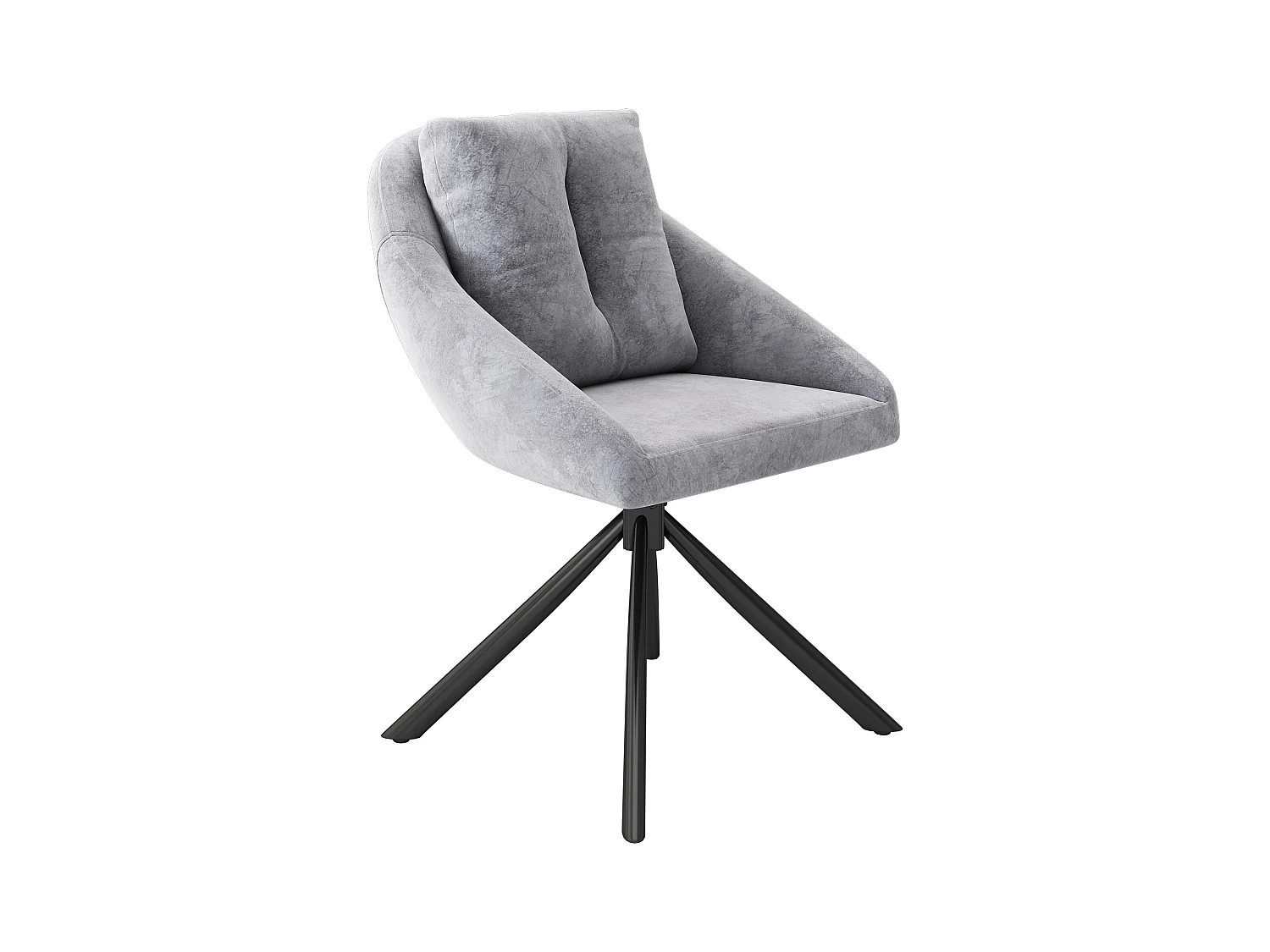 Set van 2 fluwelen eetkamerstoelen - 79 x 51,5 x 51,5 cm - Elegante en comfortabele draaistoel - met kussens - Grijs