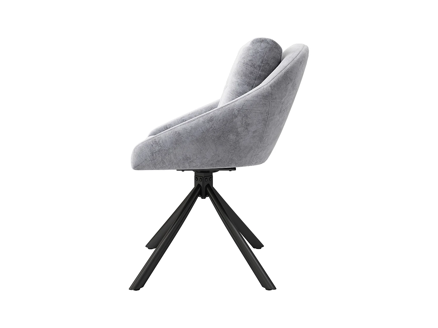 Set van 2 fluwelen eetkamerstoelen - 79 x 51,5 x 51,5 cm - Elegante en comfortabele draaistoel - met kussens - Grijs