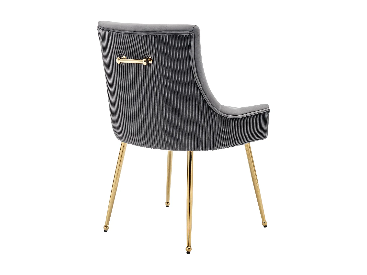 Conjunto de 6 sillas de terciopelo - 86 x 57 x 54 cm - sillón tapizado - patas de metal dorado con asa - gris