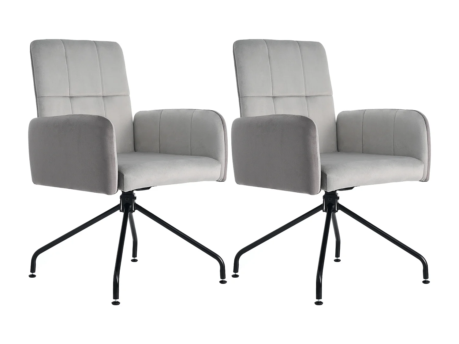 Zestaw 2 krzeseł do jadalni z aksamitu - 87 x 49 x 57 cm - do salonu i sypialni - z czterema metalowymi nogami - szary