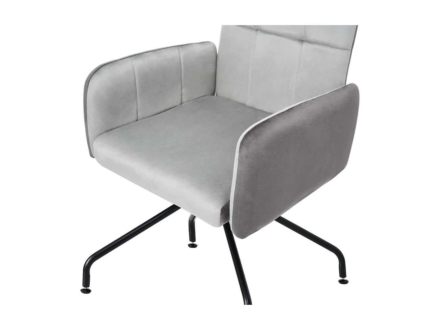 Zestaw 2 krzeseł do jadalni z aksamitu - 87 x 49 x 57 cm - do salonu i sypialni - z czterema metalowymi nogami - szary