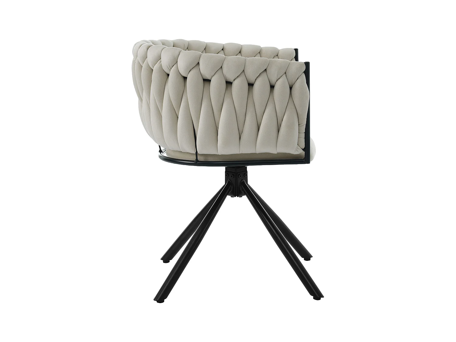 Set van 6 fluwelen draaistoelen - 71 x 51,5 x 51,5 cm - voor woonkamer en slaapkamer - met vier metalen poten - grijs