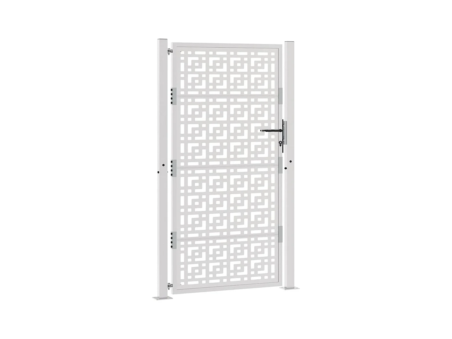 Porte de jardin acier résistant aux intempéries design croisé