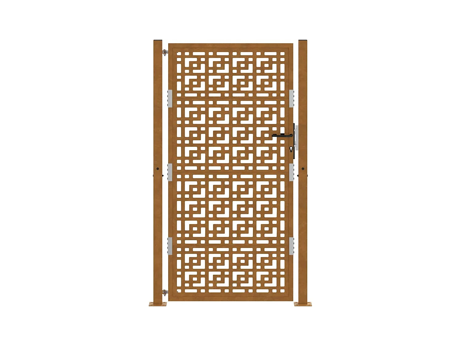 Porte de jardin acier résistant aux intempéries design croisé