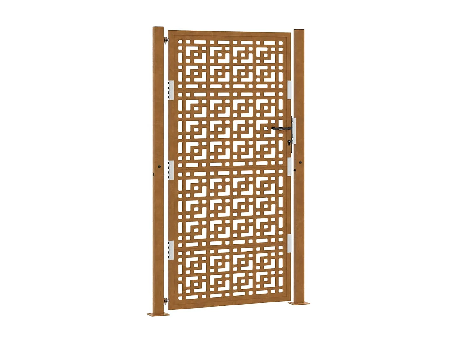 Porte de jardin acier résistant aux intempéries design croisé