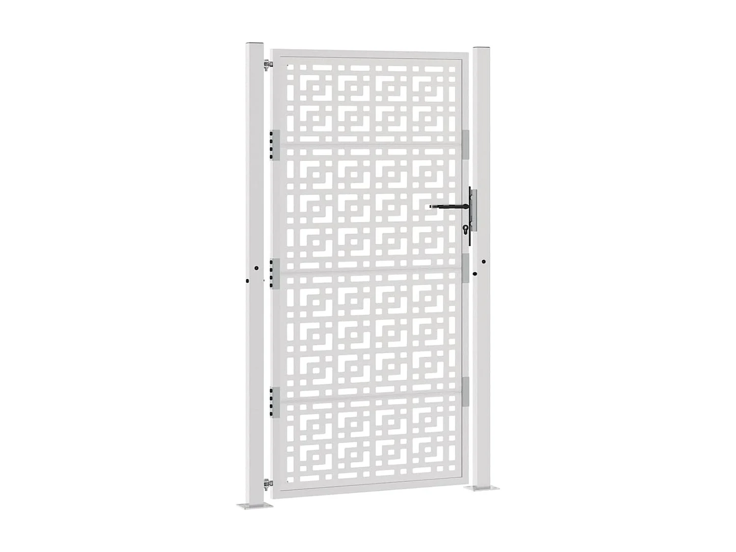 Porte de jardin acier résistant aux intempéries design croisé