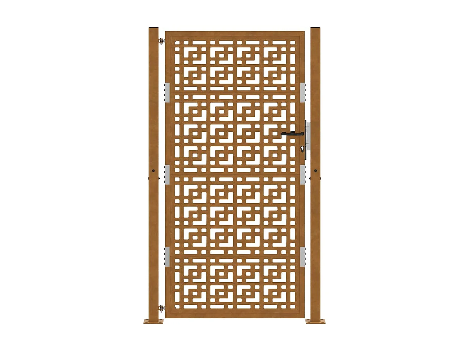 Porte de jardin acier résistant aux intempéries design croisé