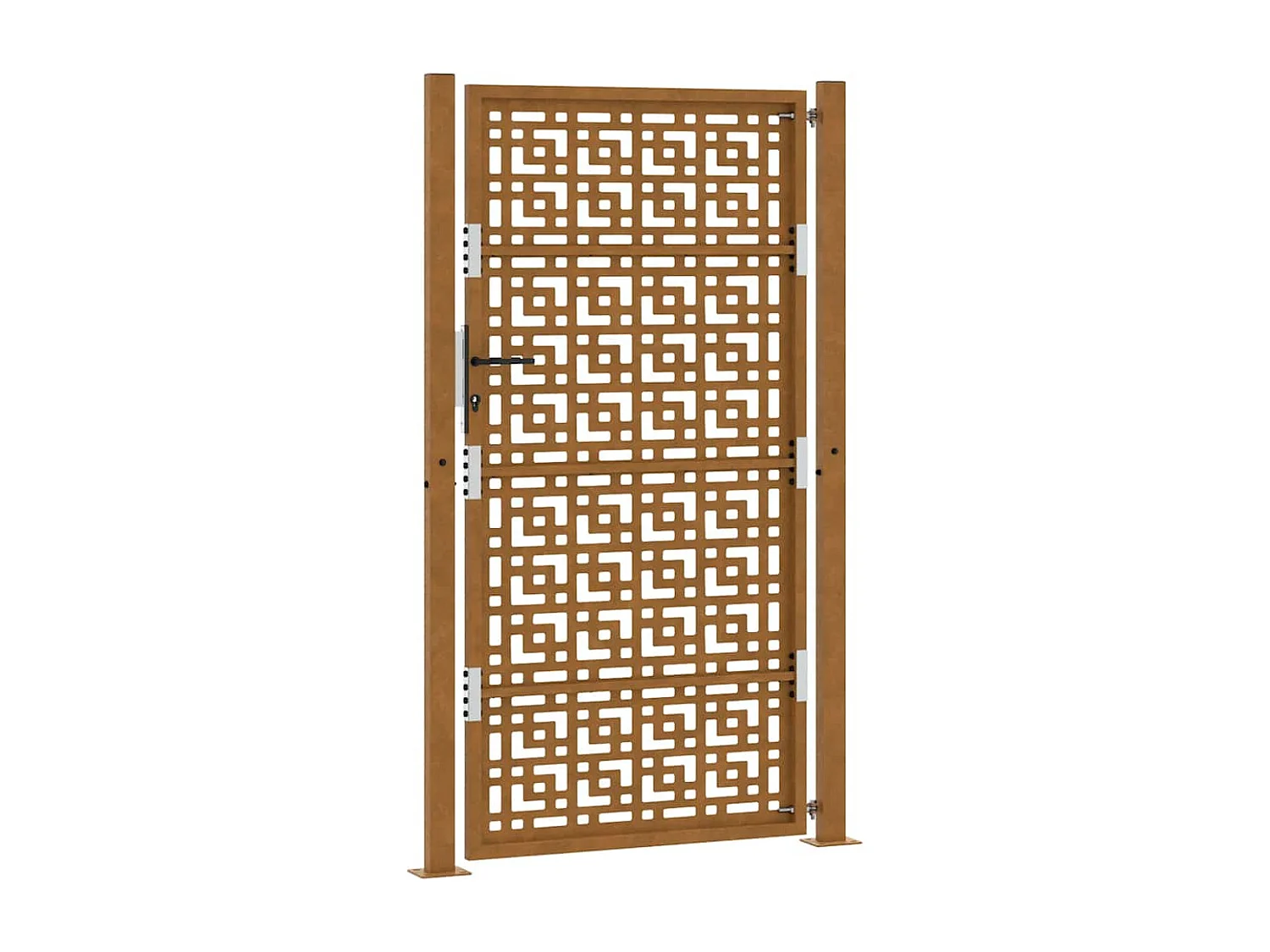 Porte de jardin acier résistant aux intempéries design croisé