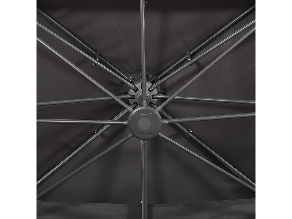 Parasol de jardin en porte-à-faux avec double toit anthracite