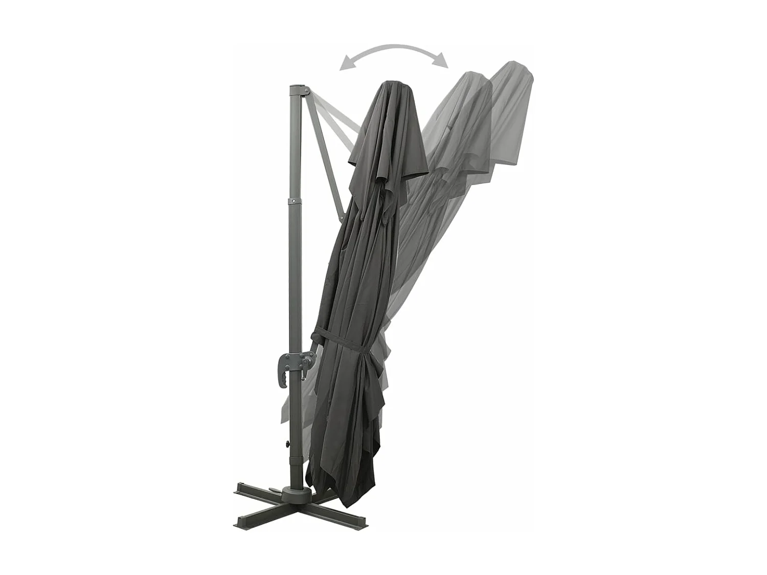 Parasol de jardin en porte-à-faux avec double toit anthracite