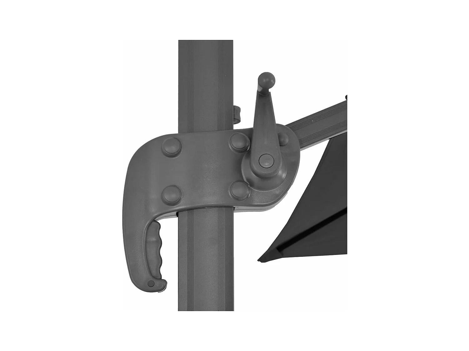 Ombrellone da giardino a sbalzo con palo in alluminio nero