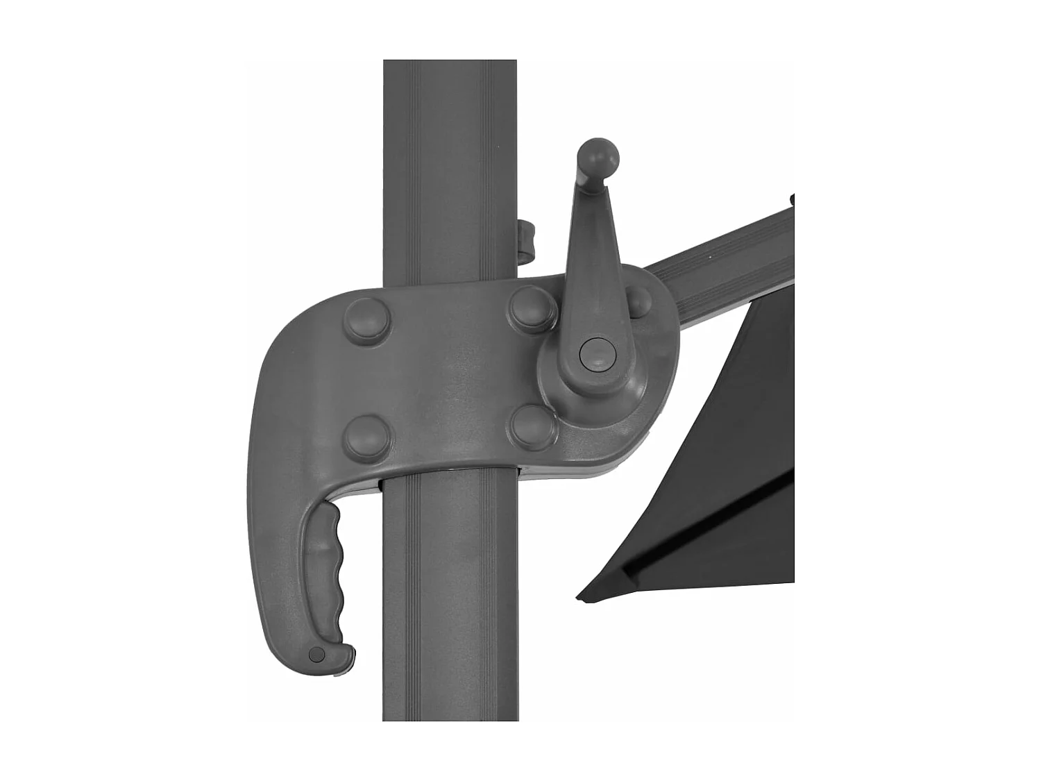 Parasol de jardin en porte-à-faux avec mat en aluminium noir