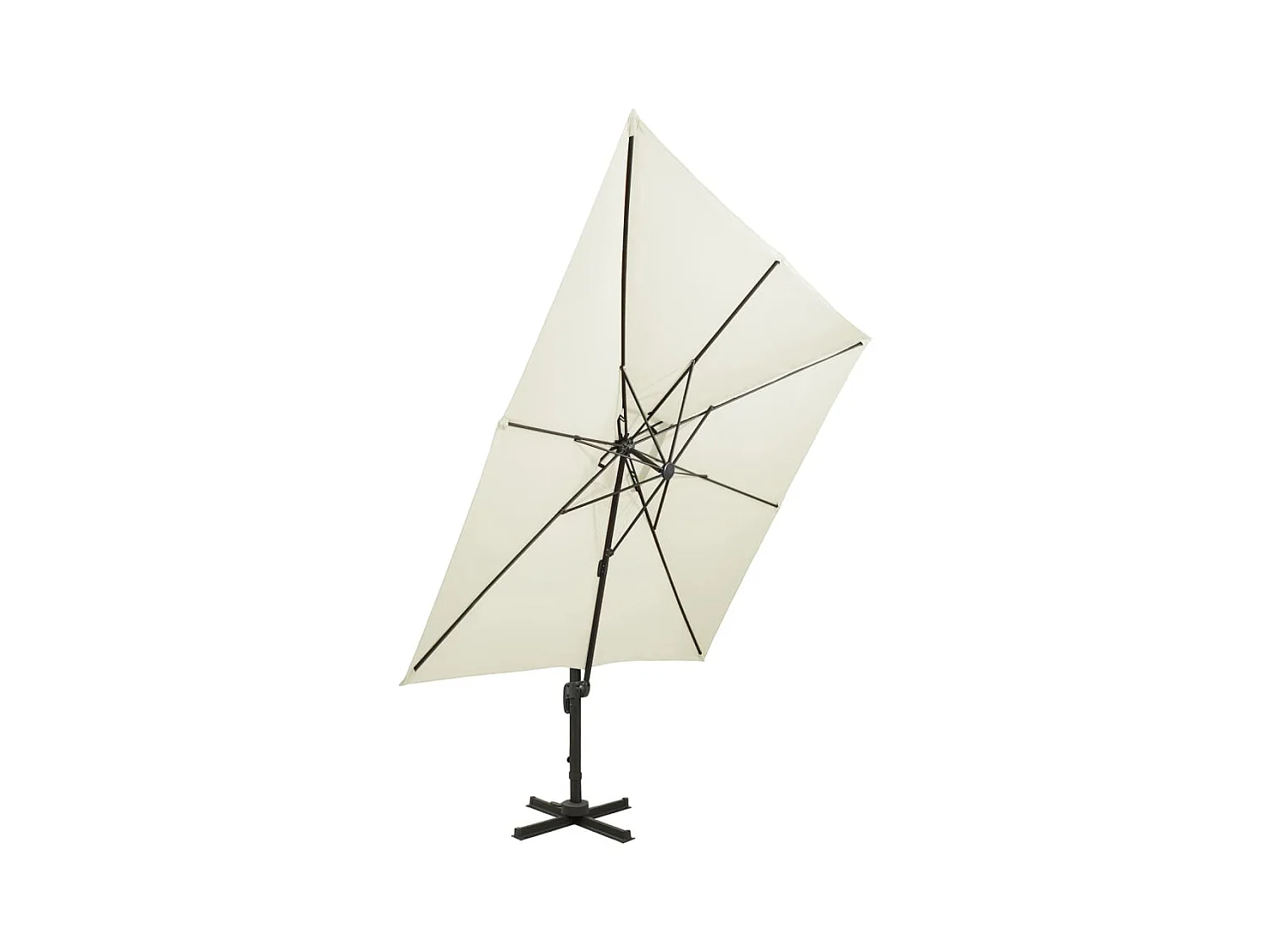 Parasol de jardin en porte-à-faux avec double toit sable