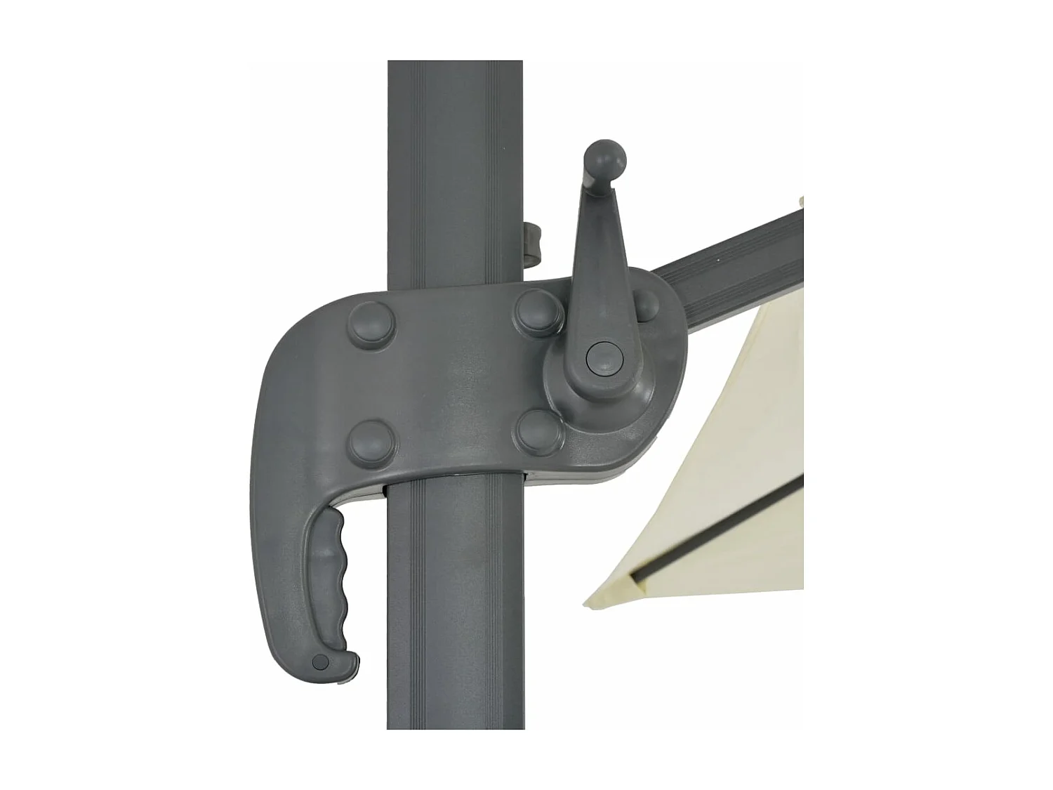 Parasol de jardin en porte-à-faux et poteau en aluminium sable