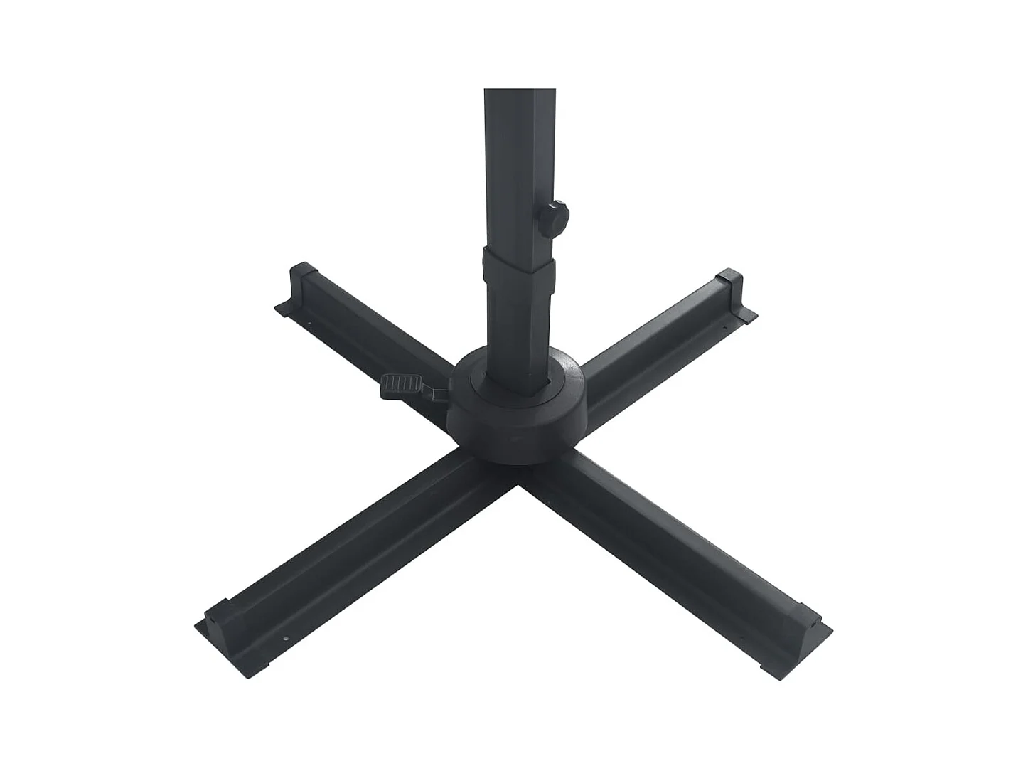 Guarda-sol cantilever de jardim com luzes LED alumínio fosco