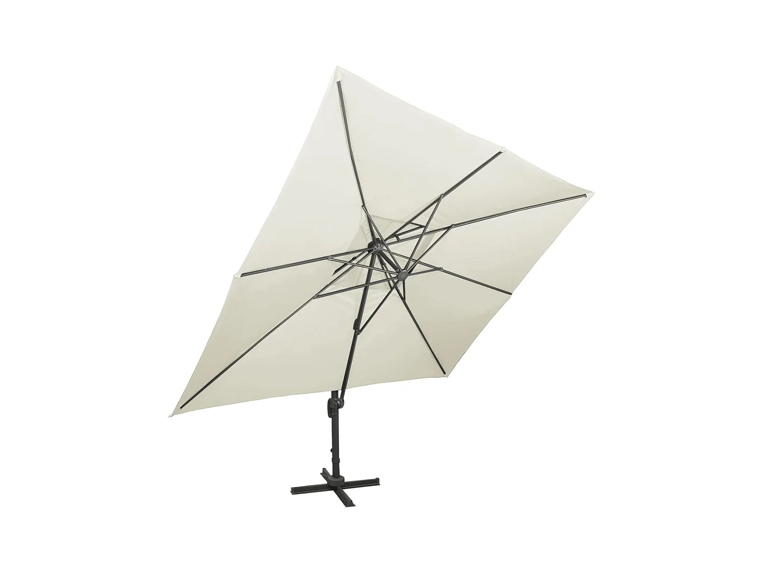 Parasol de jardin en porte-à-faux avec double toit sable