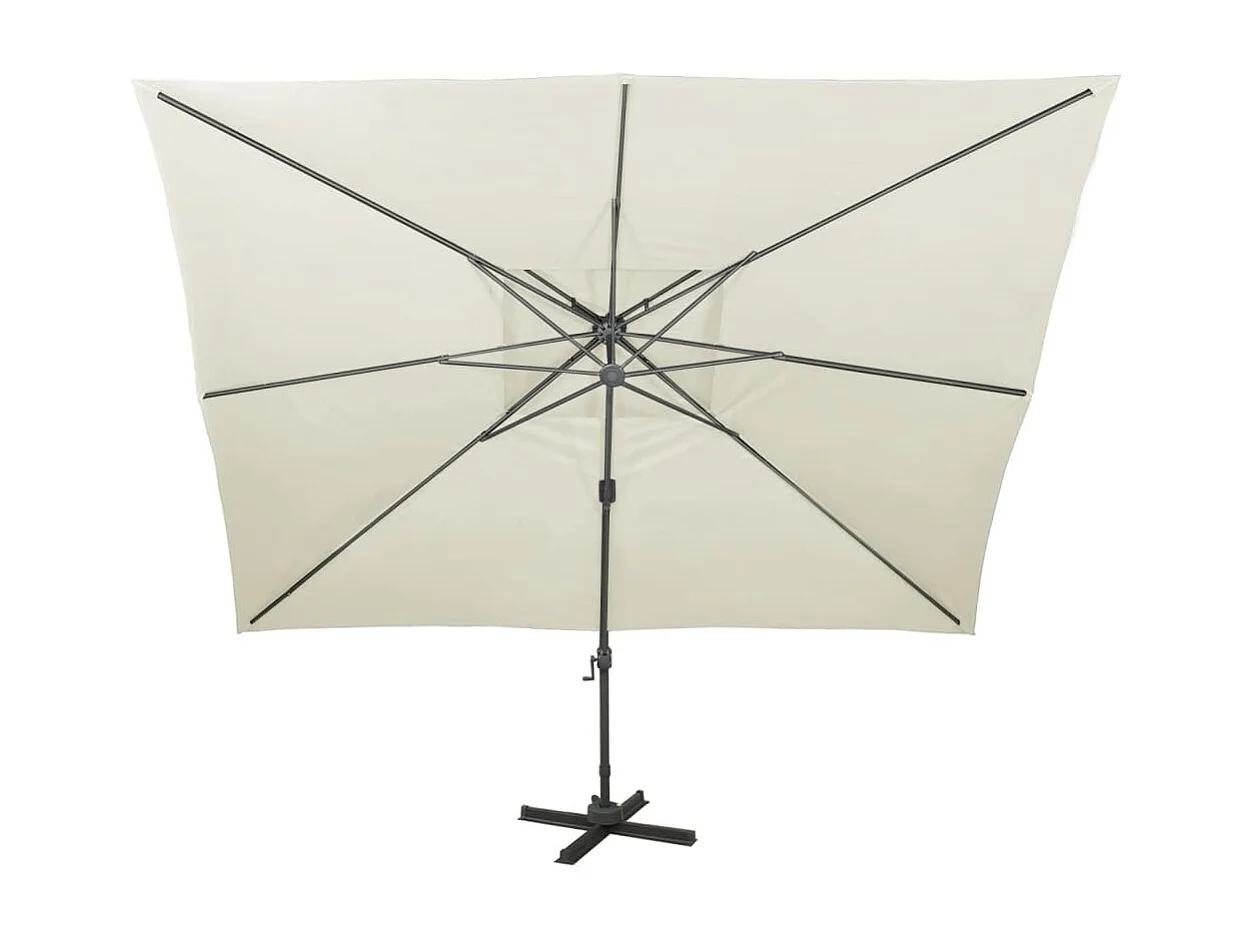 Ombrellone da giardino a sbalzo con doppio tetto sabbia