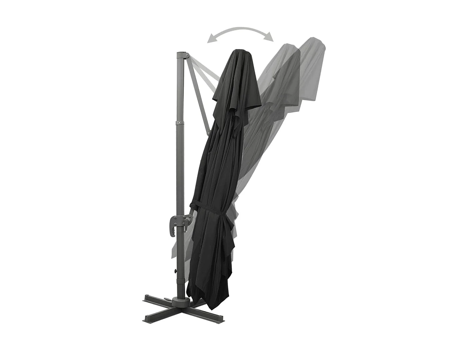 Ampelschirm mit Doppeldach schwarz