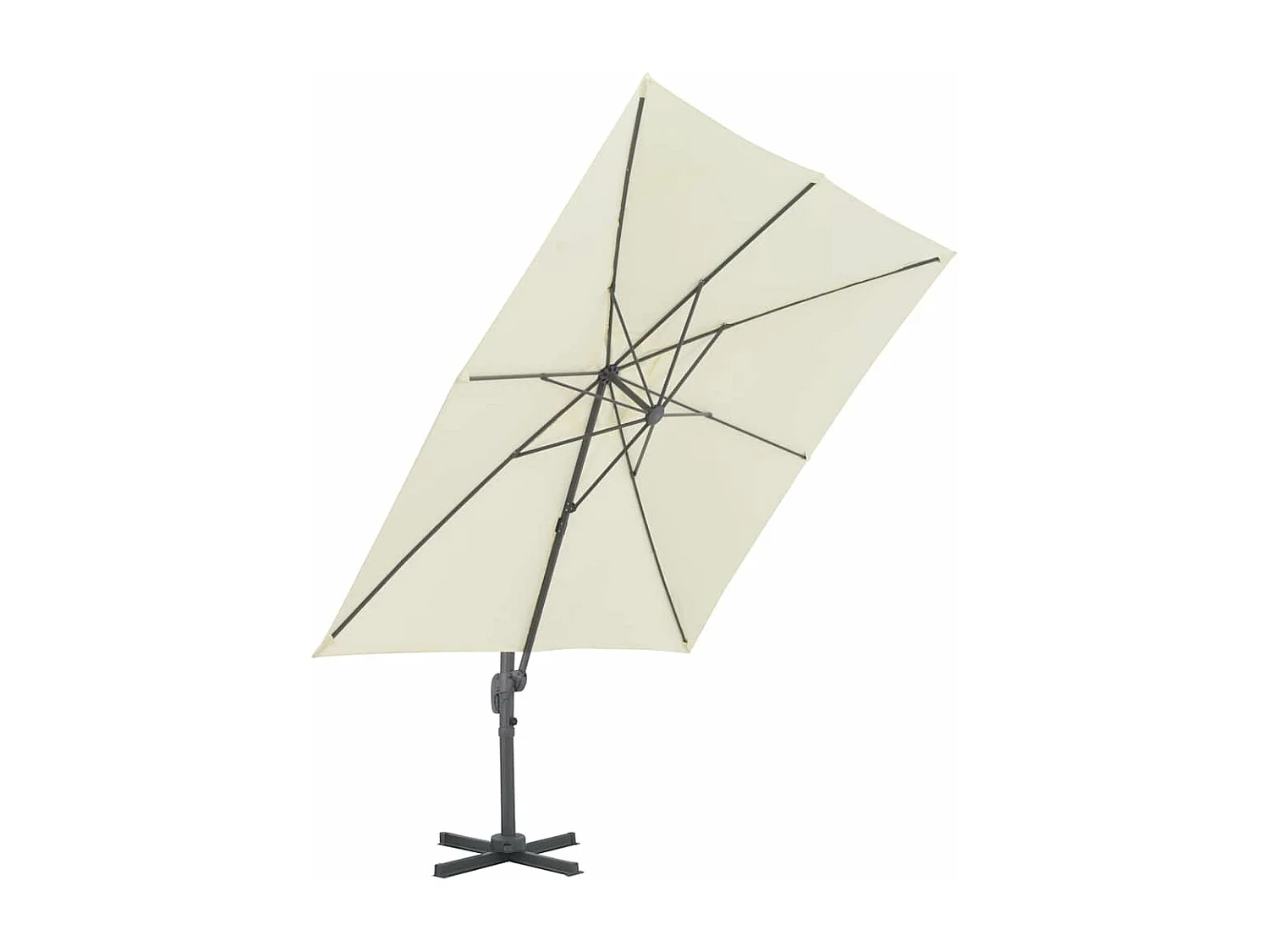 Ampelschirm mit sandfarbenem Aluminiummast