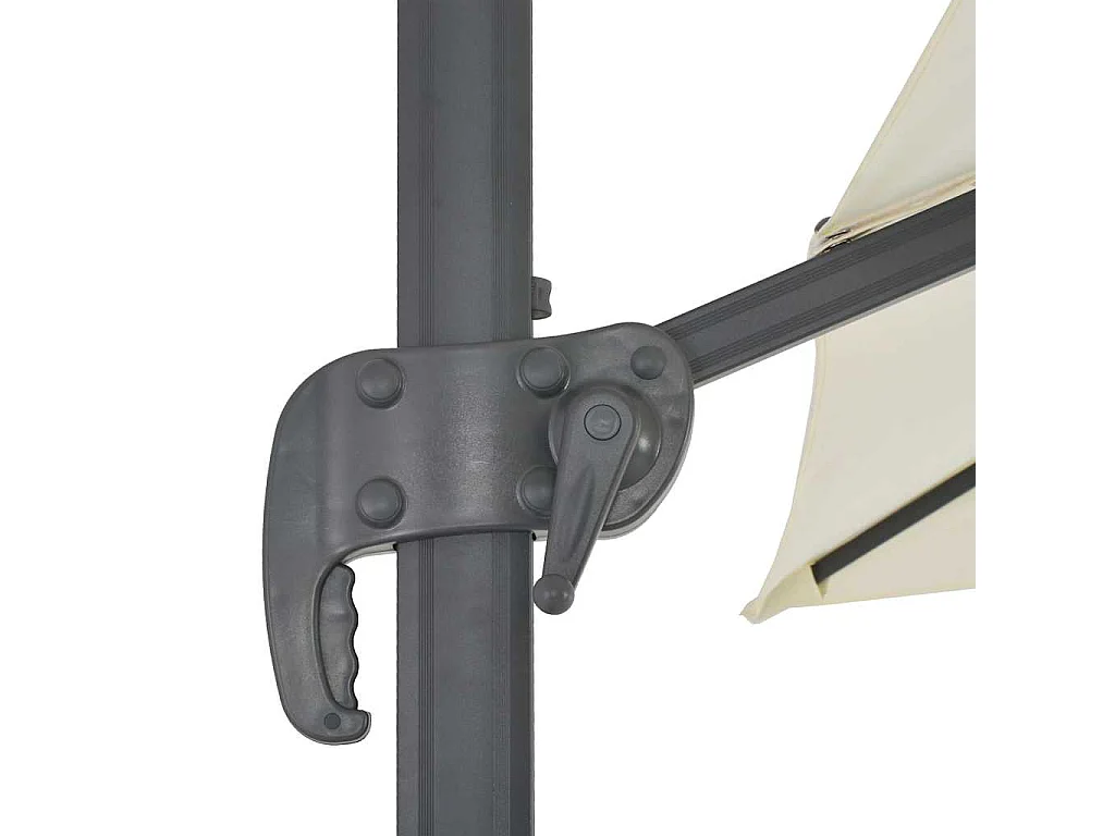 Ampelschirm mit sandfarbenem Aluminiummast