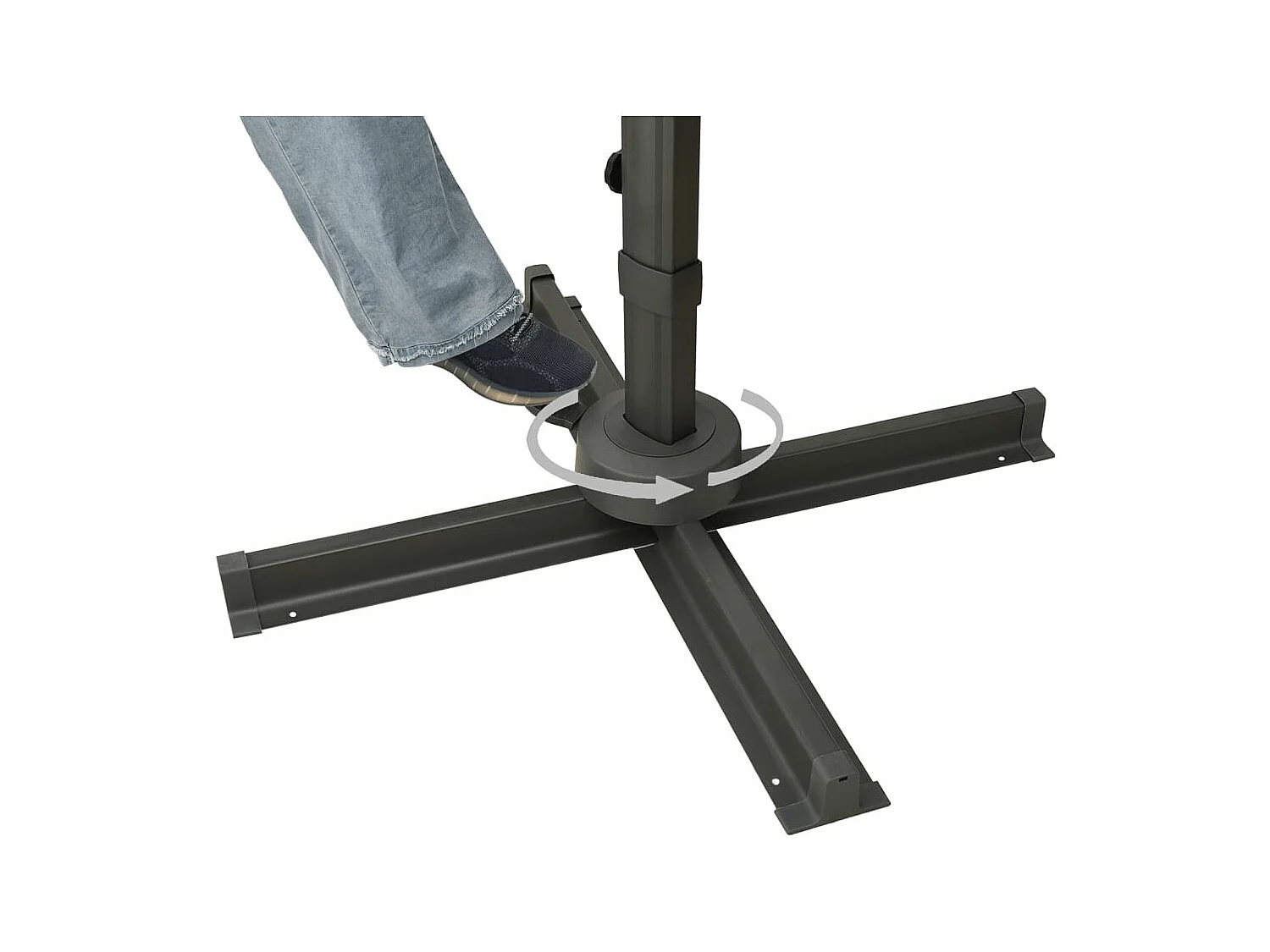 Parasol de jardin en porte-à-faux avec double toit terre cuite