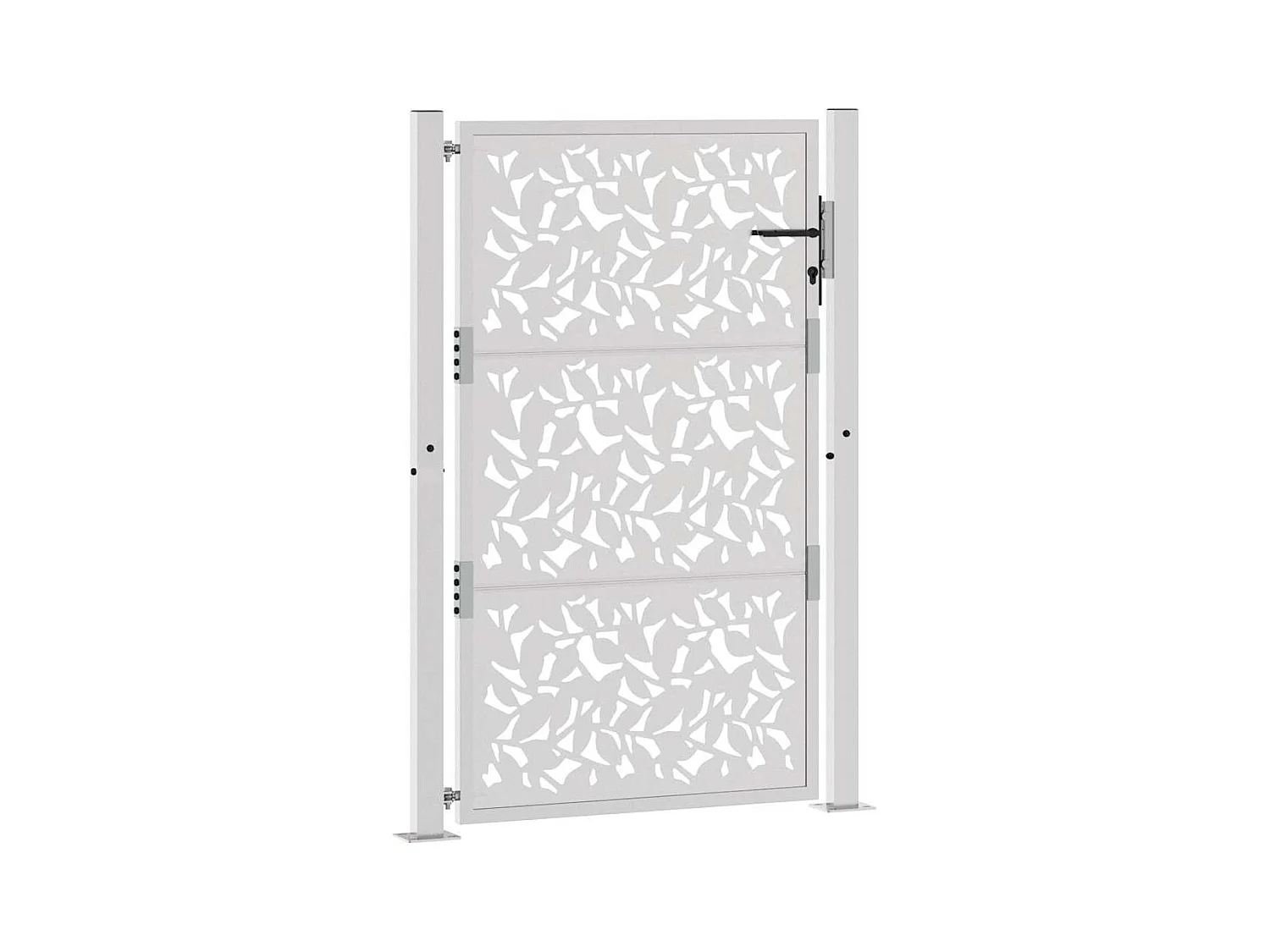 Porte de jardin acier résistant aux intempéries design feuilles