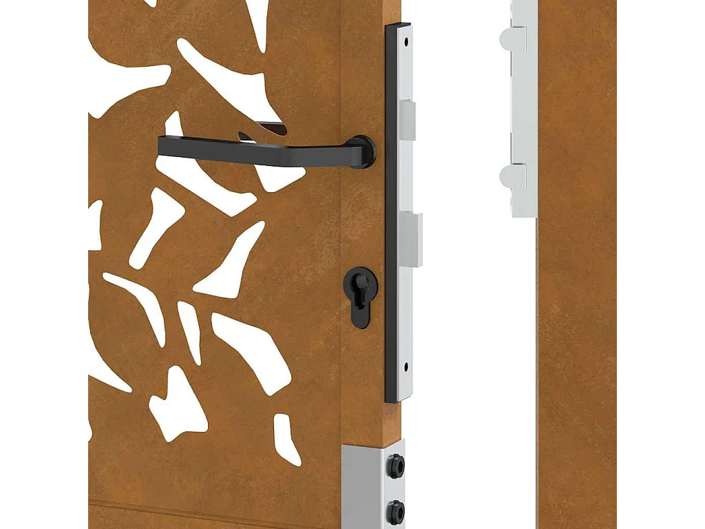 Wetterfestes Gartentor aus Stahl im Blattdesign