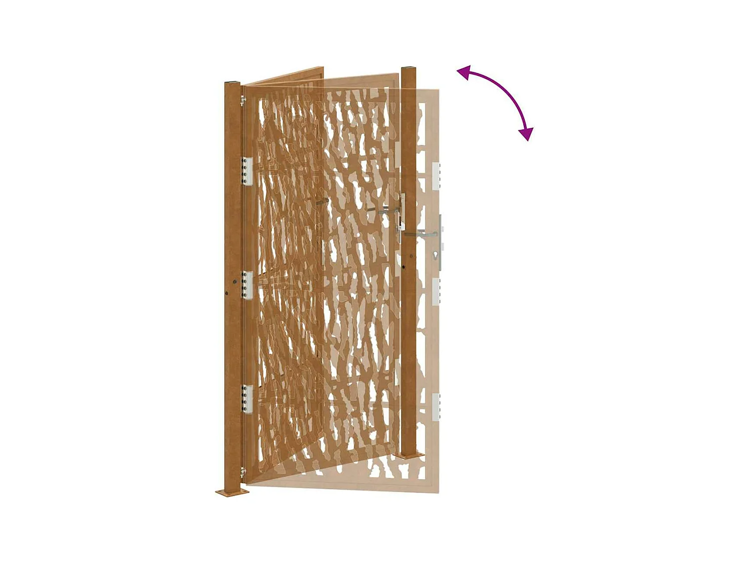 Weerbestendige stalen tuinpoort met traceerbaar design