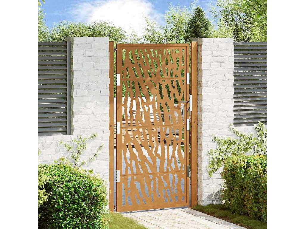 Weerbestendige stalen tuinpoort met traceerbaar design