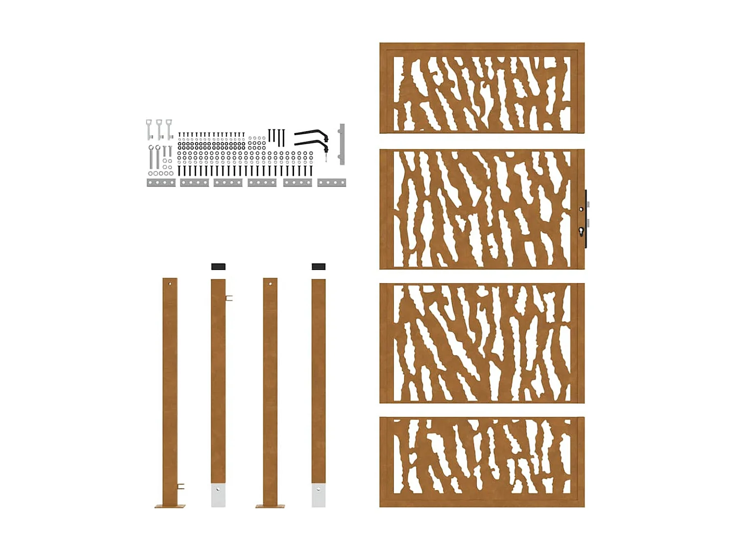 Weerbestendige stalen tuinpoort met traceerbaar design