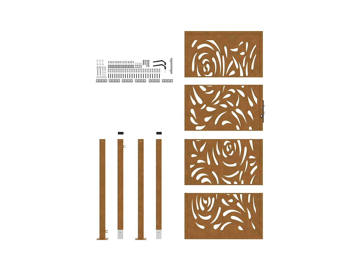 Porte de jardin acier résistant aux intempéries design flamme