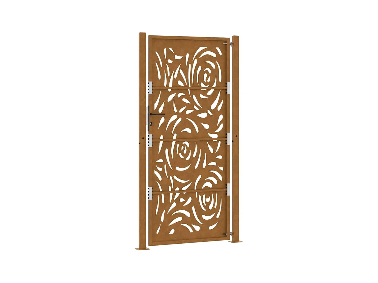 Porte de jardin acier résistant aux intempéries design flamme