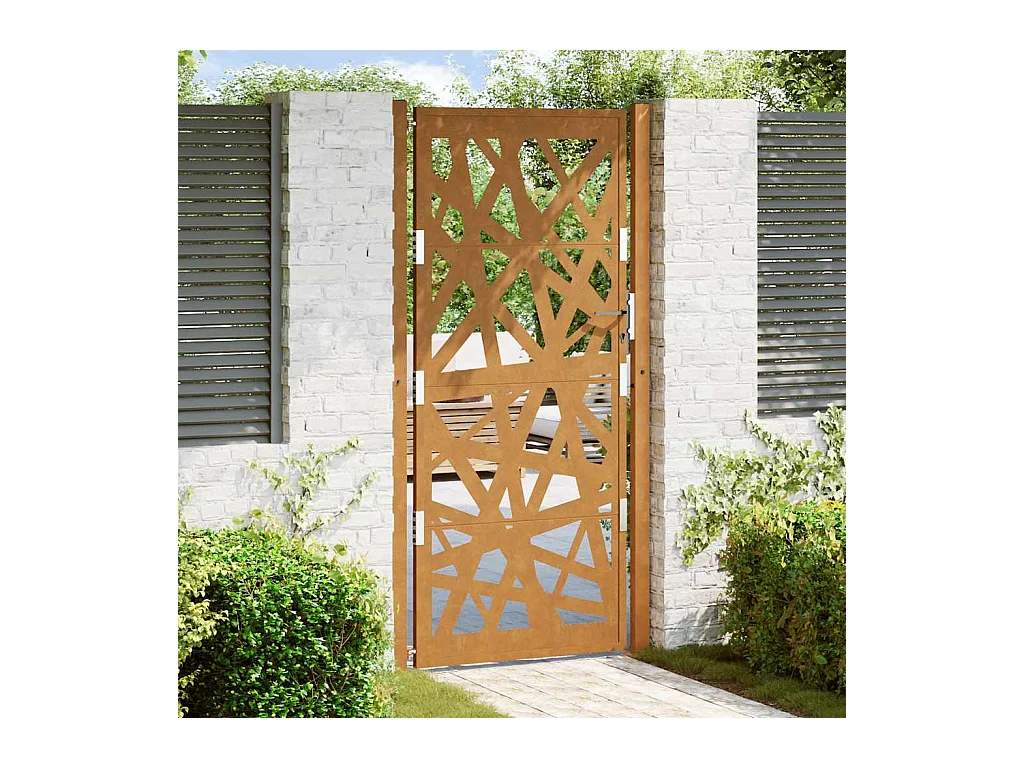 Porte de jardin acier résistant aux intempéries design lumière