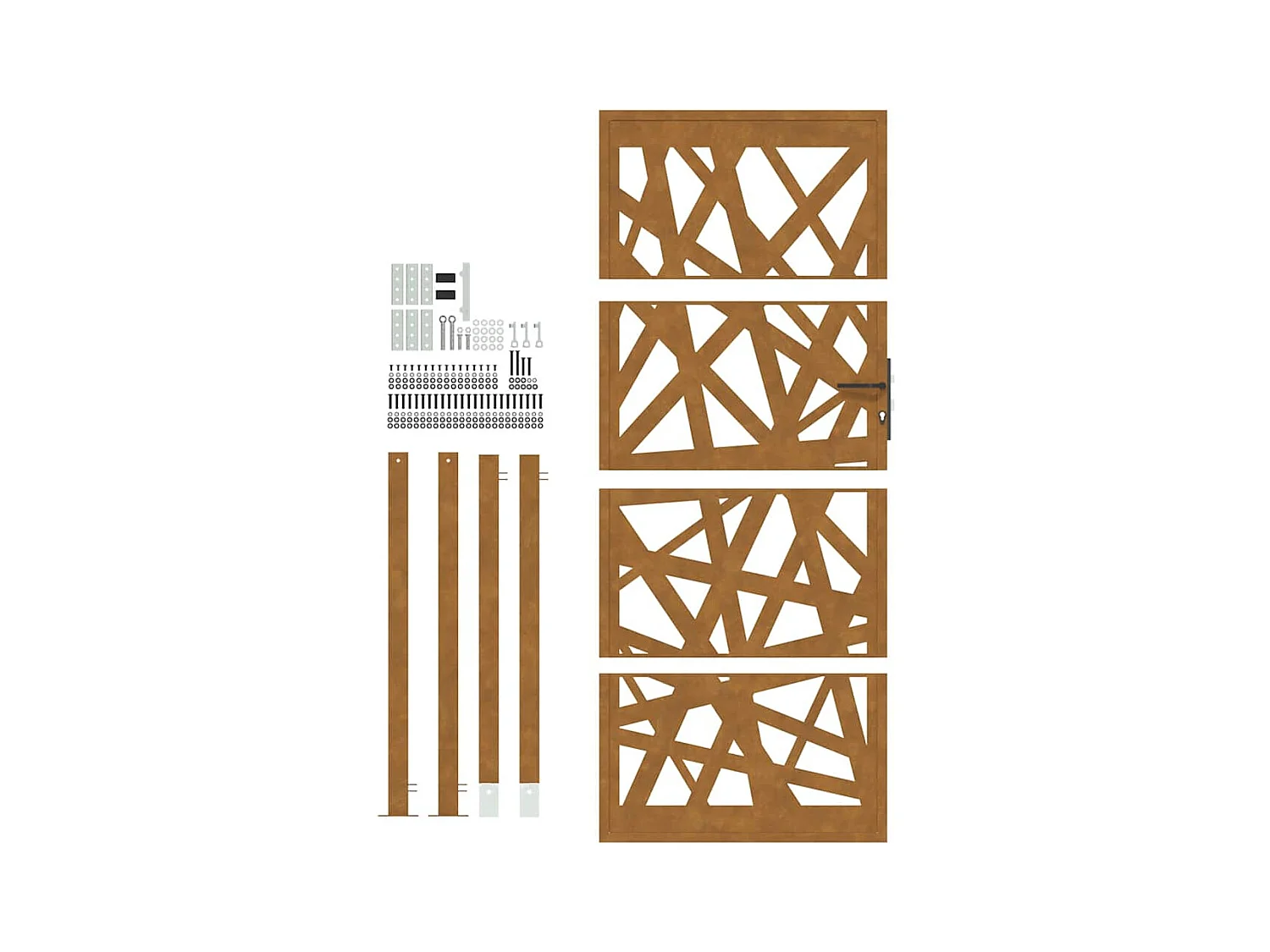 Porte de jardin acier résistant aux intempéries design lumière