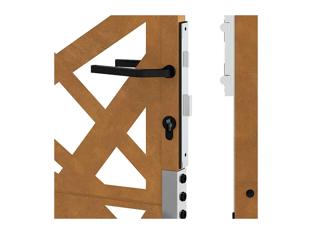 Porte de jardin acier résistant aux intempéries design lumière