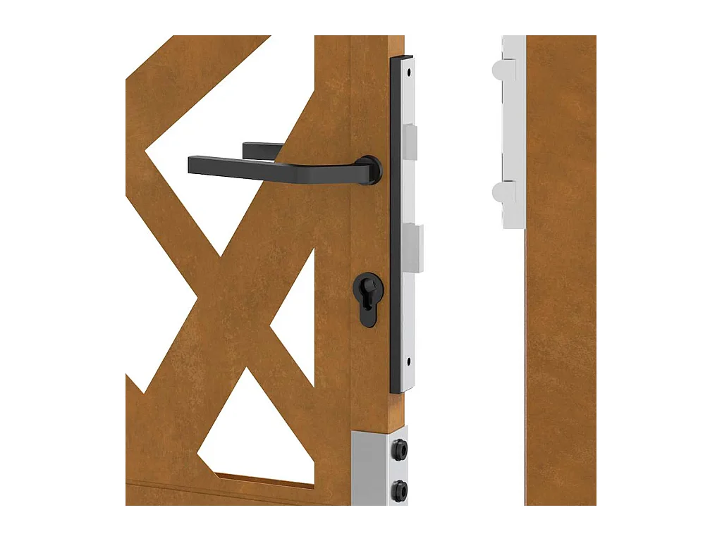 Porte de jardin acier résistant aux intempéries design lumière