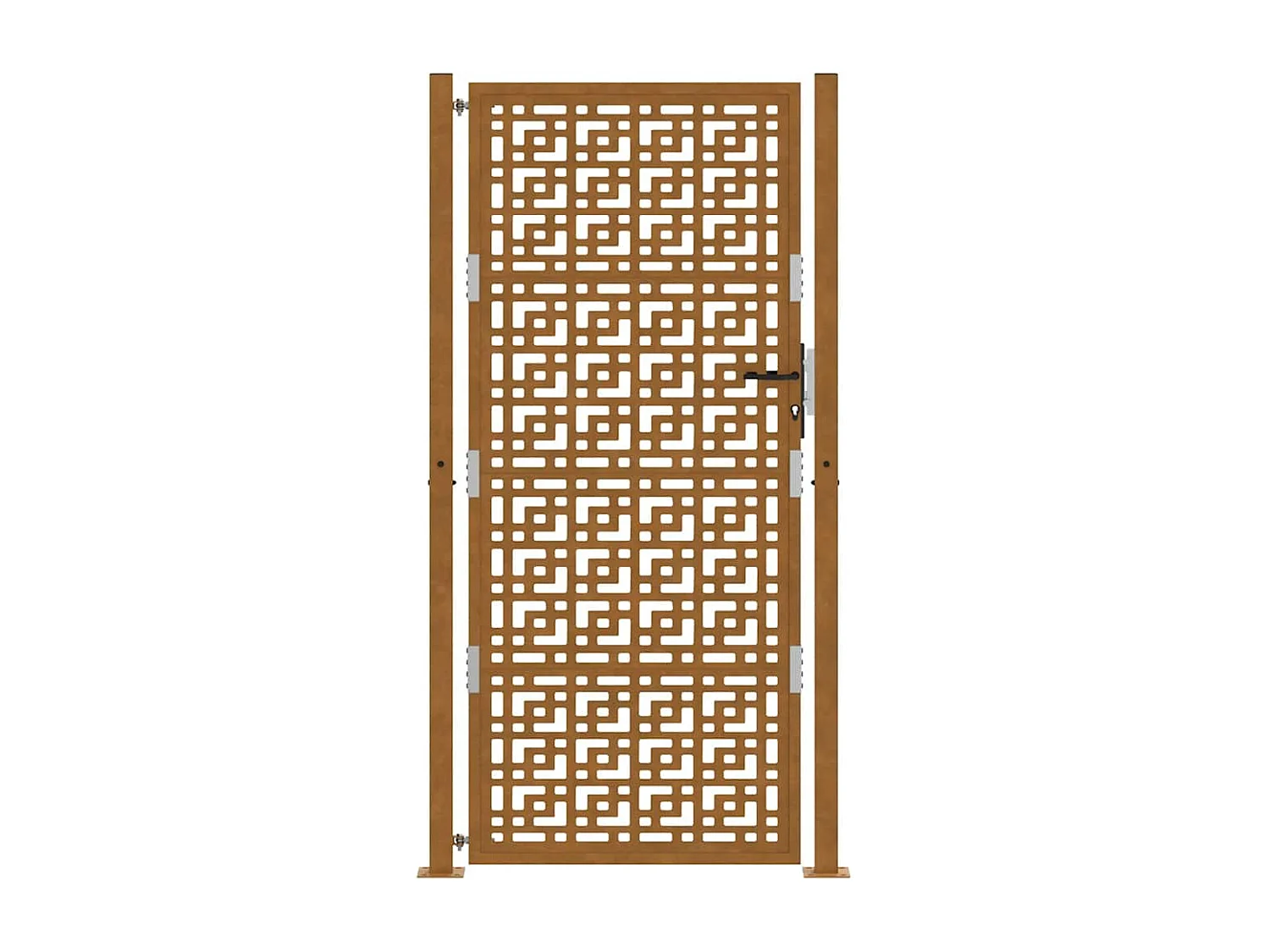 Wetterfestes Gartentor aus Stahl im Kreuzdesign