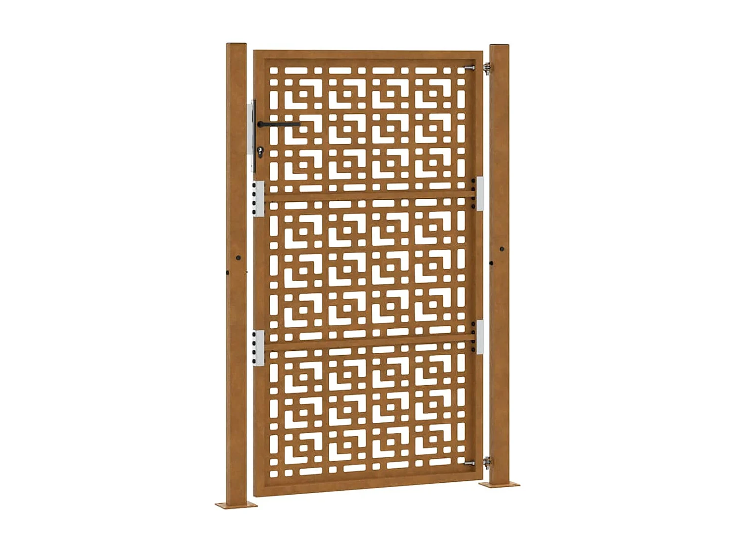 Porte de jardin acier résistant aux intempéries design croisé