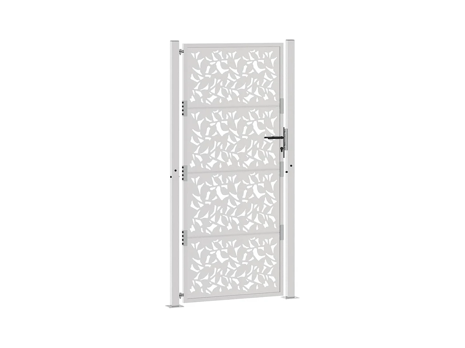 Porte de jardin acier résistant aux intempéries design feuilles