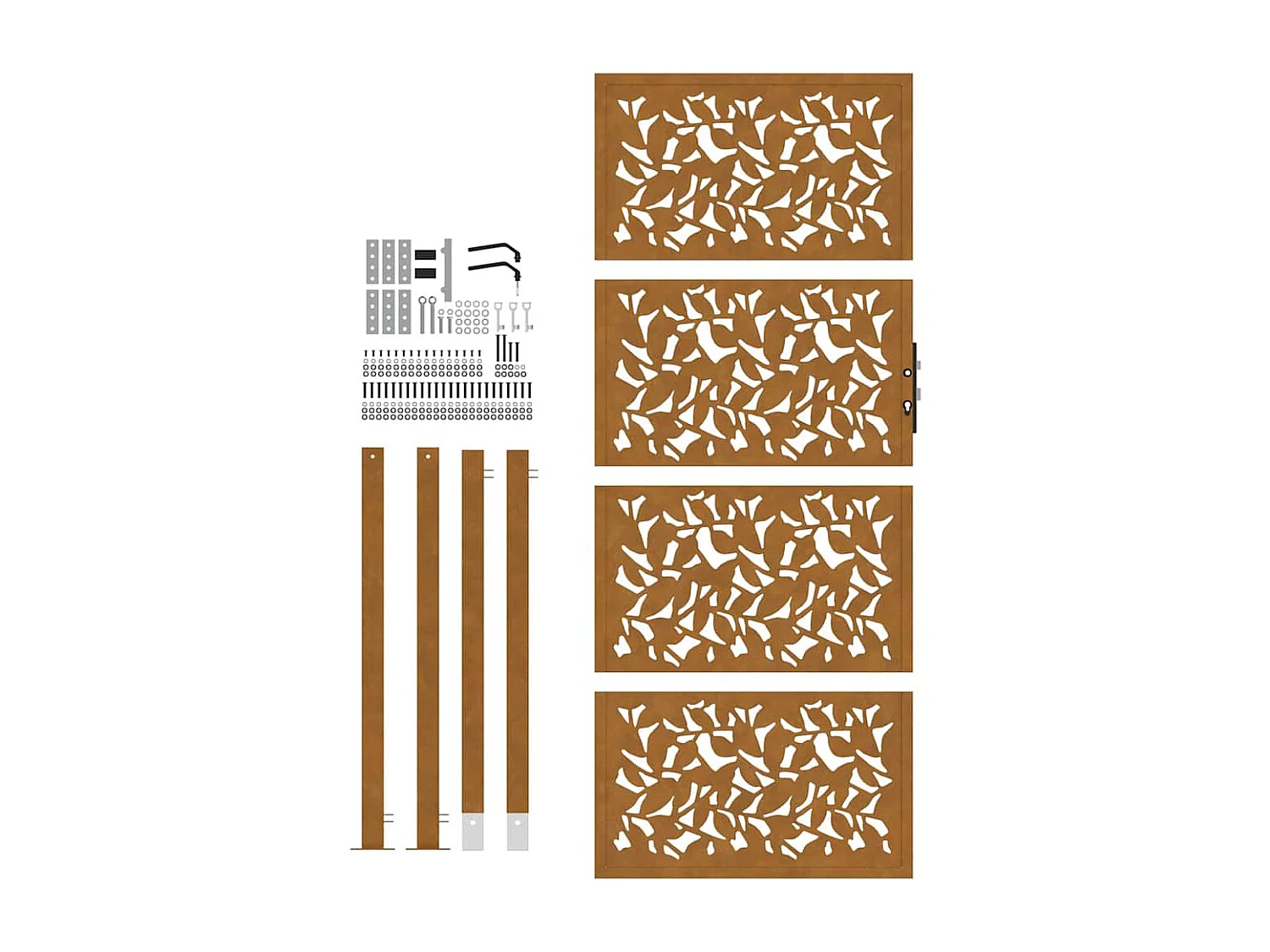 Design de folha de portão de jardim de aço à prova de intempéries