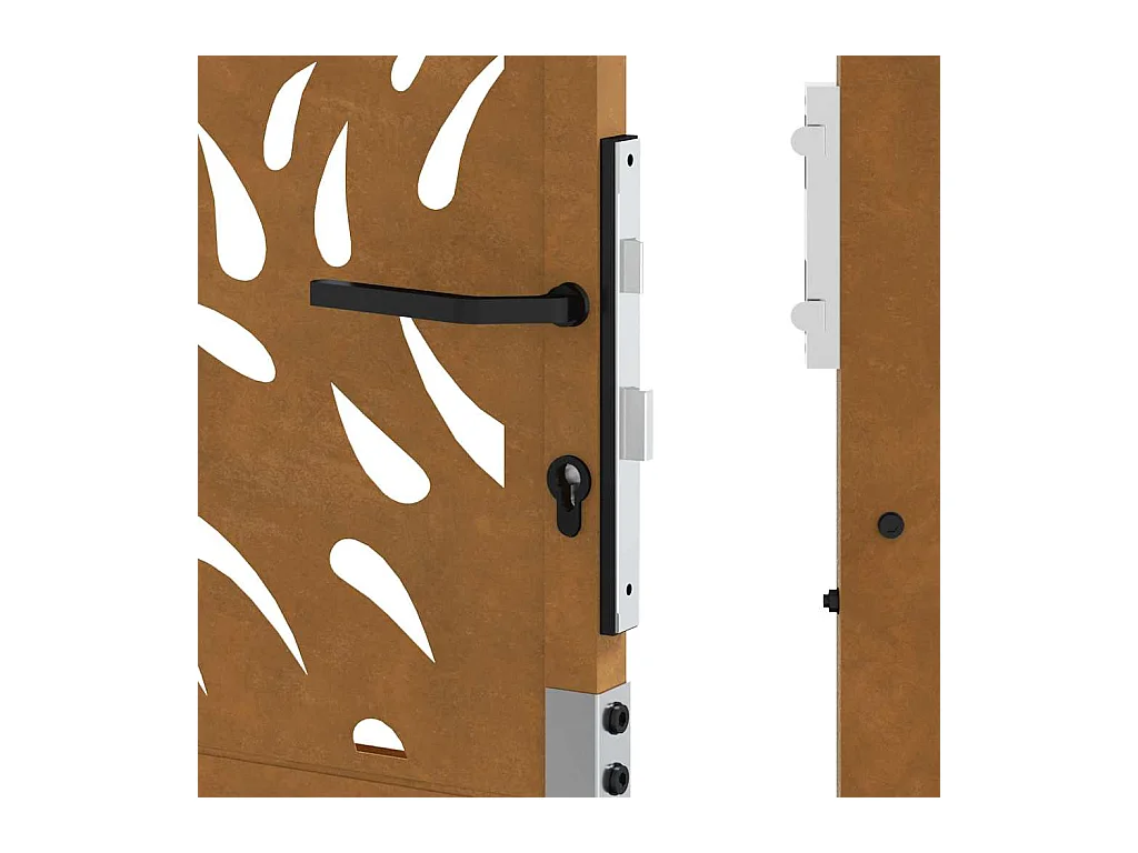 Puerta de jardín de acero resistente a la intemperie con diseño de llama