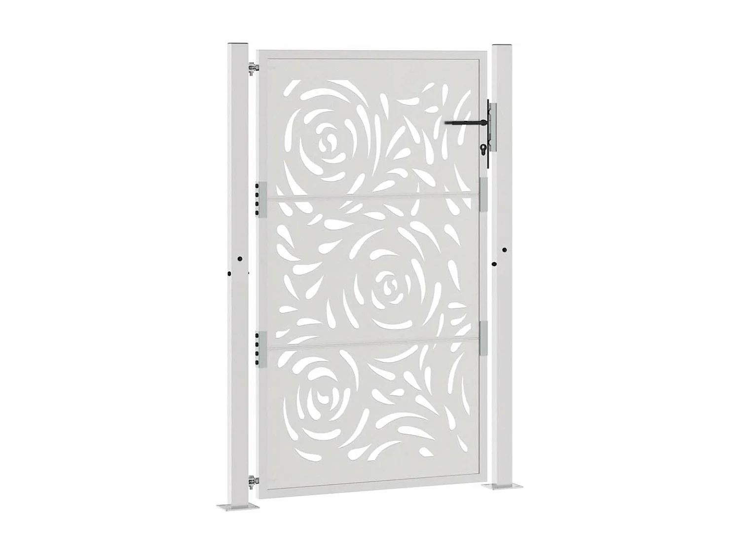 Puerta de jardín de acero resistente a la intemperie con diseño de llama