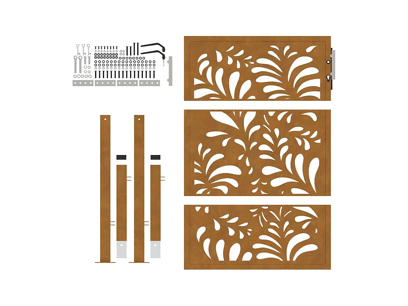 Porte de jardin acier résistant aux intempéries design vagues