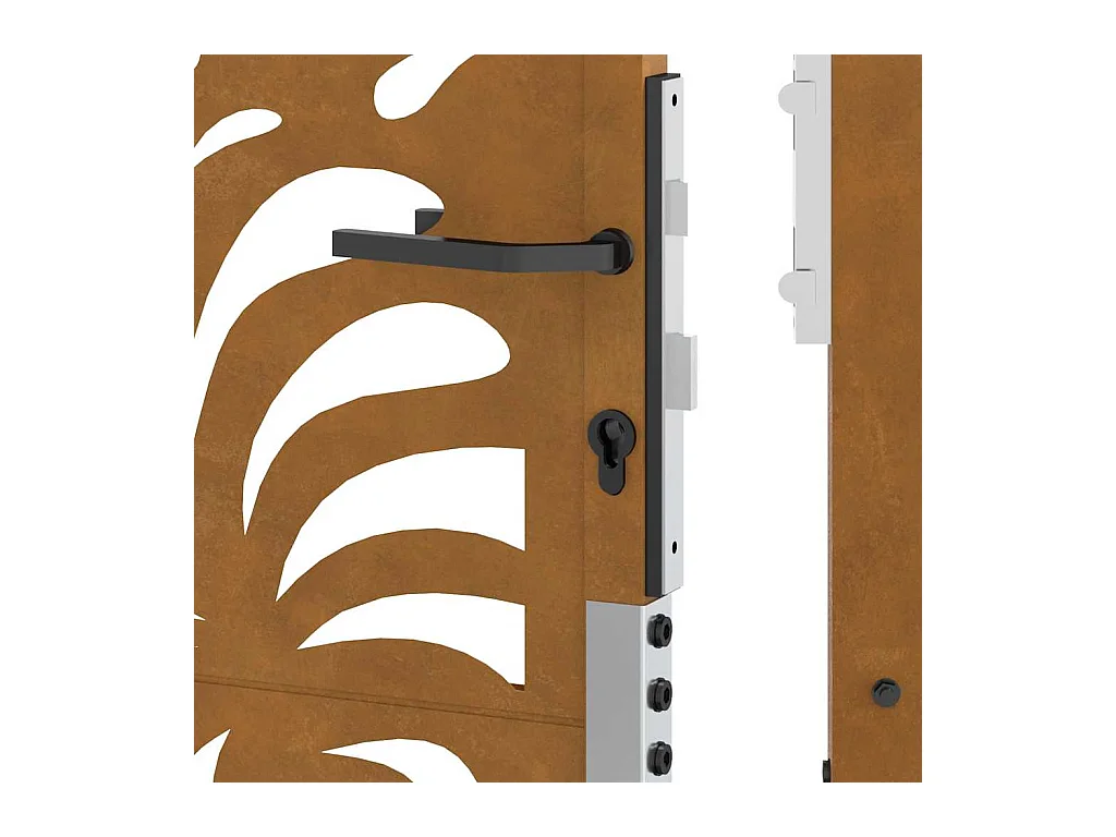 Porte de jardin acier résistant aux intempéries design vagues