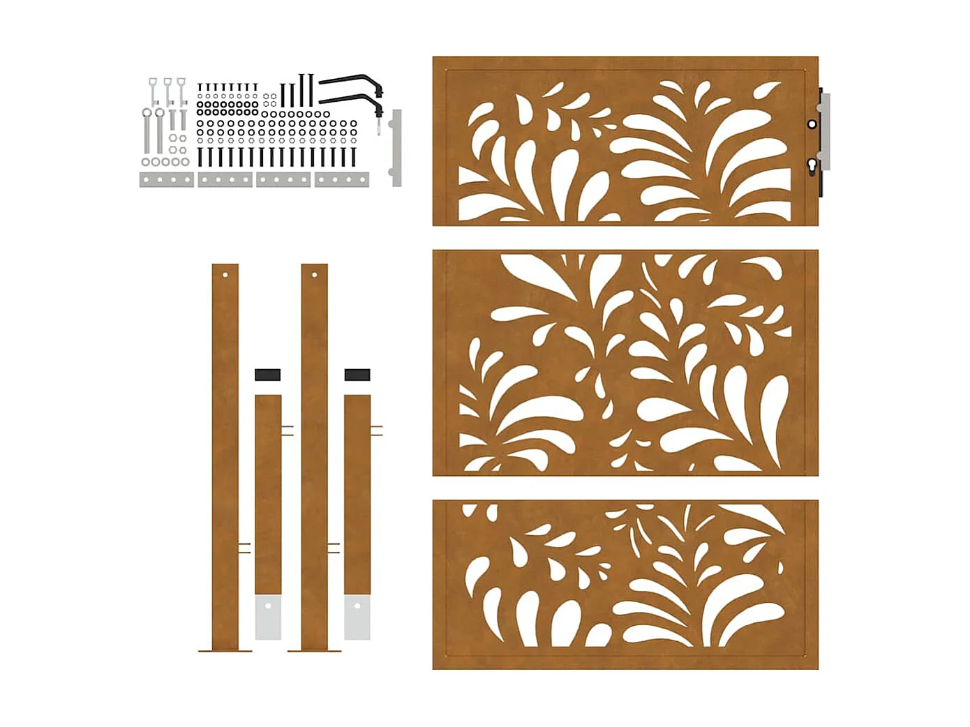 Porte de jardin acier résistant aux intempéries design vagues