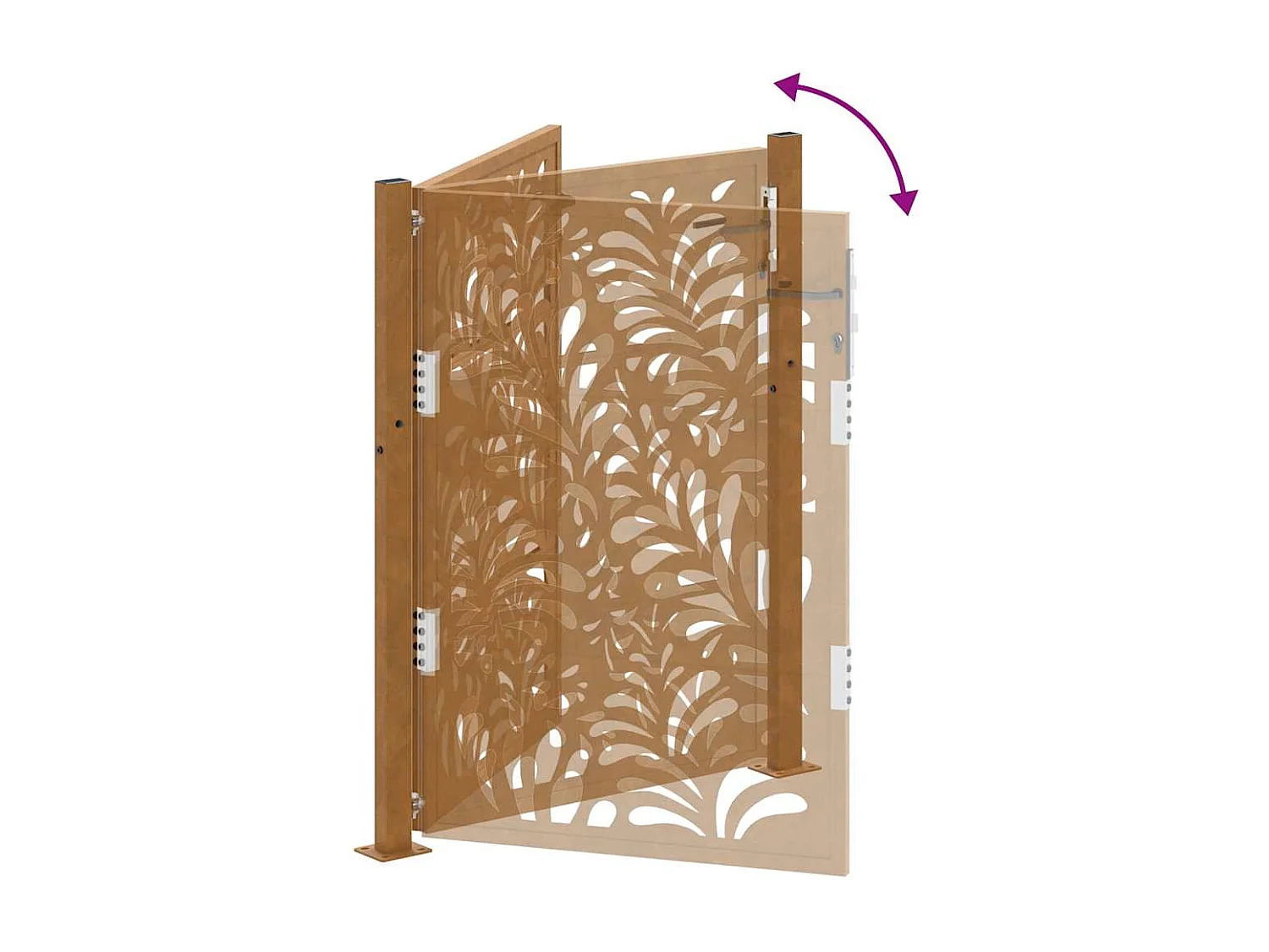 Porte de jardin acier résistant aux intempéries design vagues