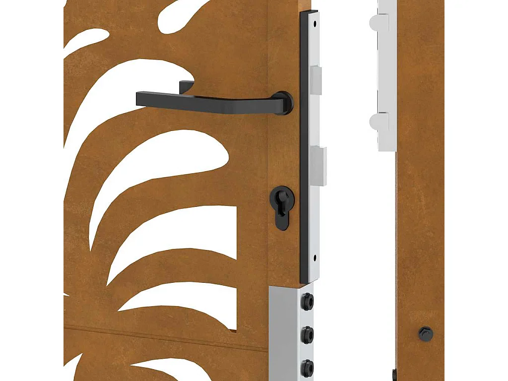 Porte de jardin acier résistant aux intempéries design vagues