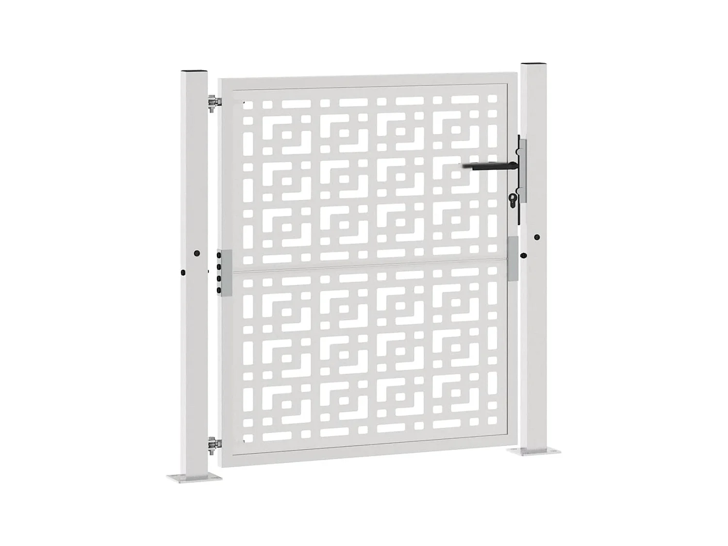 Porte de jardin acier résistant aux intempéries design croisé