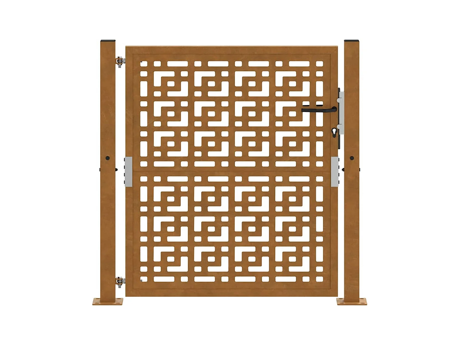 Porte de jardin acier résistant aux intempéries design croisé